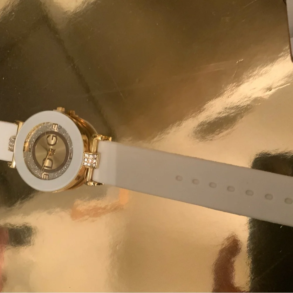 Gold and White Designer Watch